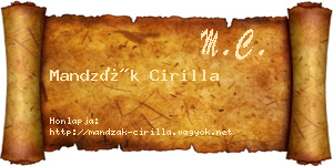 Mandzák Cirilla névjegykártya